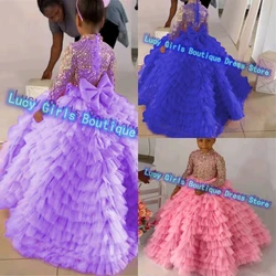 Luxury Quality Layering Flower Girl Dress for Wedding Dresses Tulle Puffy Kids Girls Birthday Party Evening Customised Gowns