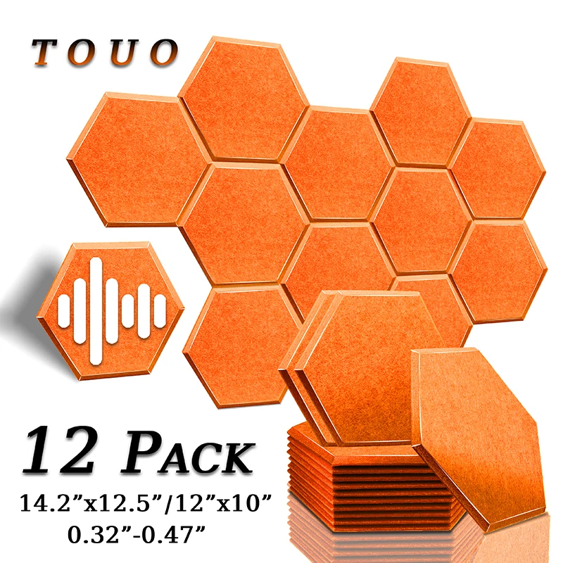 

TOUO 12pcs Acoustic Panel High Density Studio Acoustic Treatment Soundproofing Material Home Decoration Soundabsorbing Panels