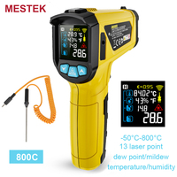 Thermometer with Infrared Temperature Gun Sensor -50-800Celsius Colorful LCD Pyrometer and Ambient Humidity Thermal lmager