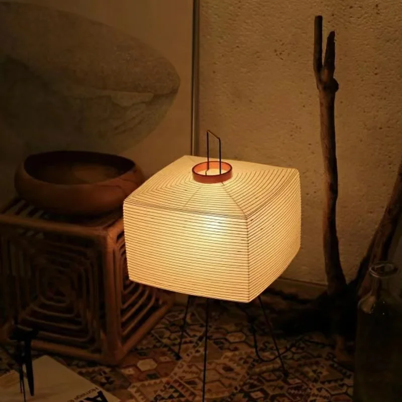 Imagem -03 - Lâmpada de Papel de Arroz Japonês Candeeiros de Mesa Estilo Wabi-sabi Luz Vertical da Sala Estilos de Celebridades da Internet