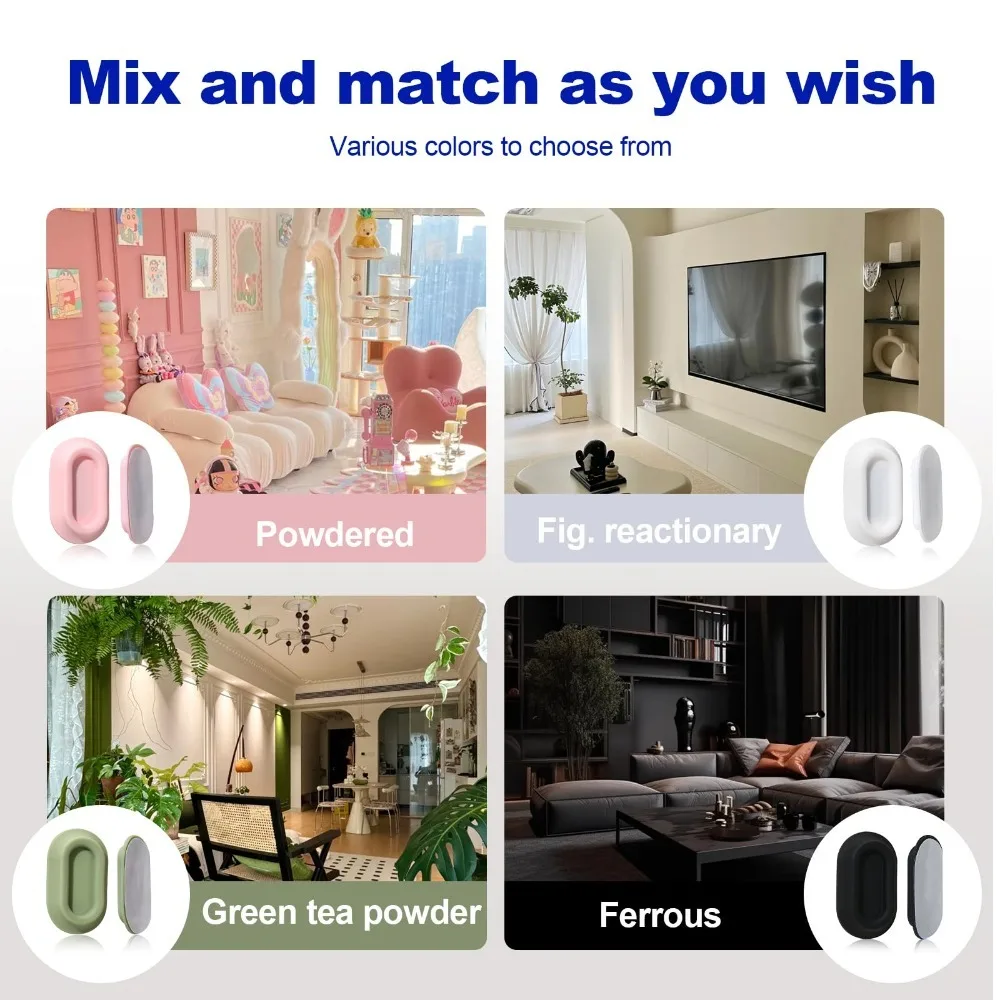 4pcs Magnetic Remote Control Holder Strong Self-Adhesive Wall Mount Bracket TV Conditioner Remotes Universal Household Organizer