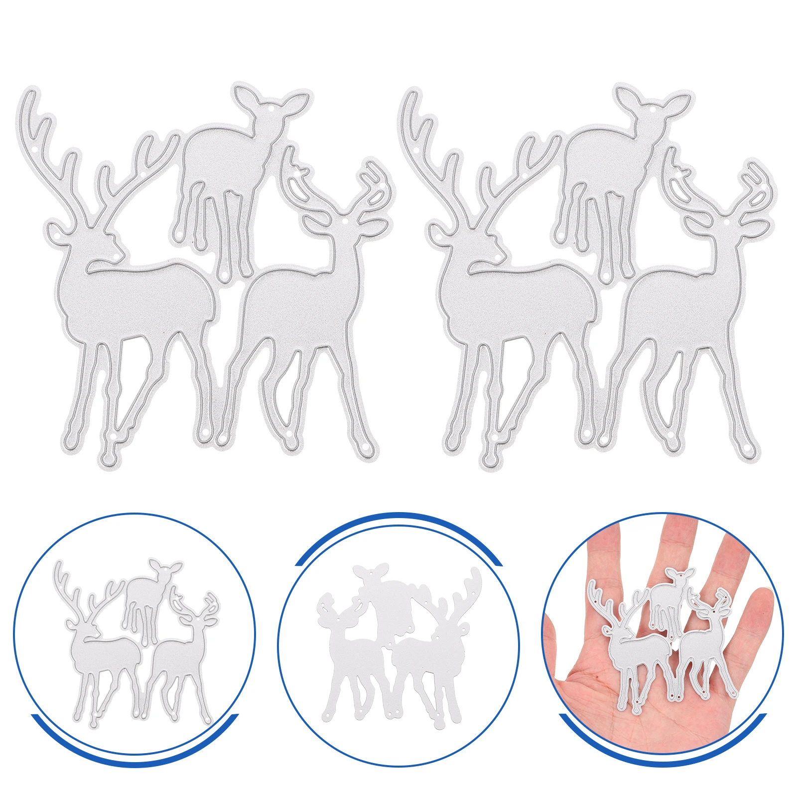 

2 Pcs DIY Knife Mold Cutting Dies Template Metal Stencil Decorative Embossing Carbon Steel Elk