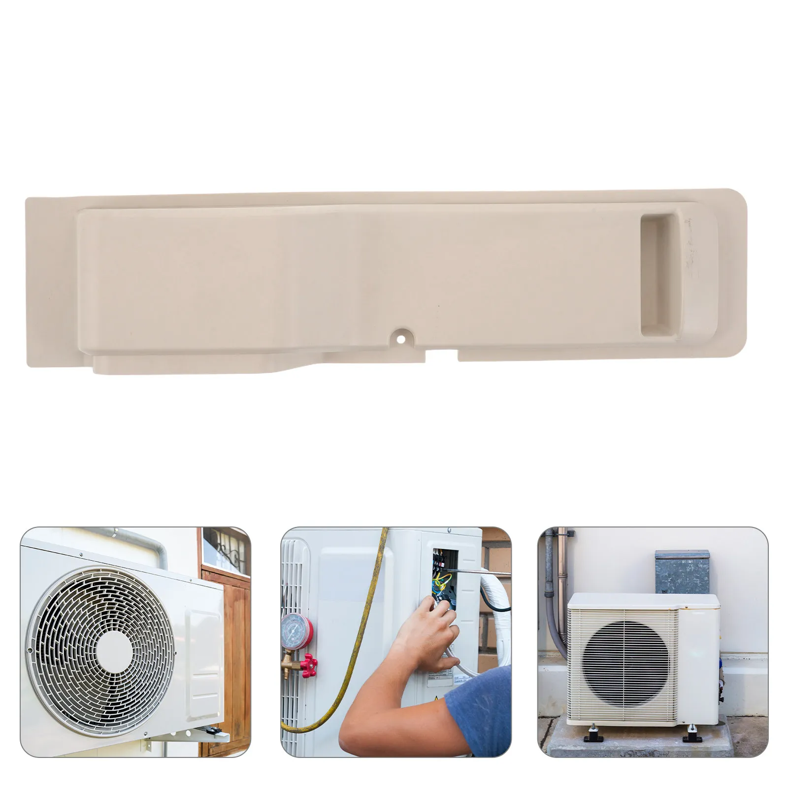 Air Conditioner Outdoor Wiring Cover Waterproof Plastic Protector Handle 18.11x5.79in Ac Unit Wire Shield Condenser Cover