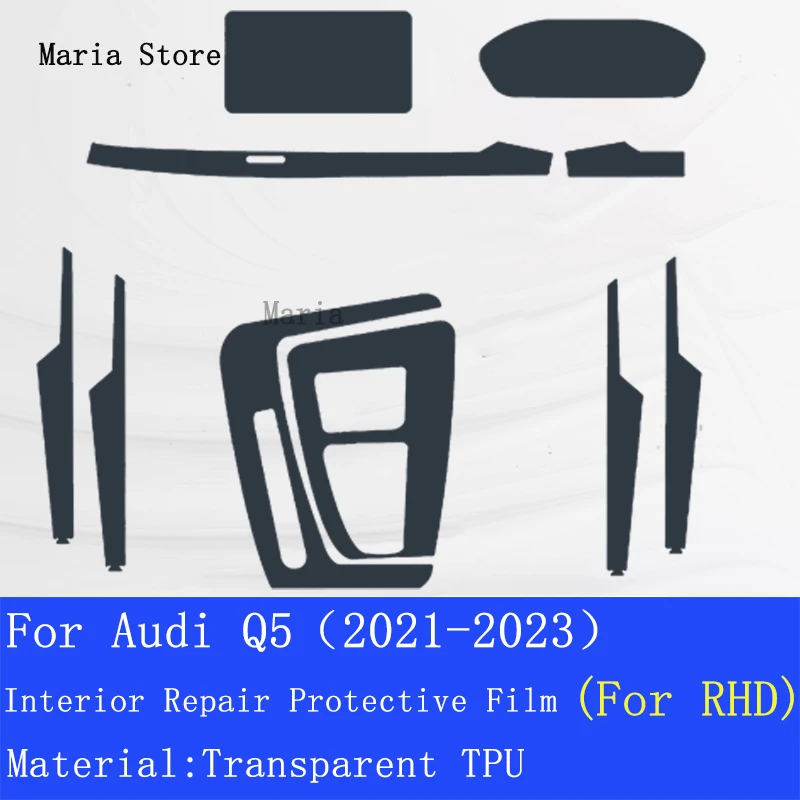 Para Audi Q5 (2021-2023) consola central Interior de coche película protectora transparente de TPU reparación antiarañazos pegatina de coche