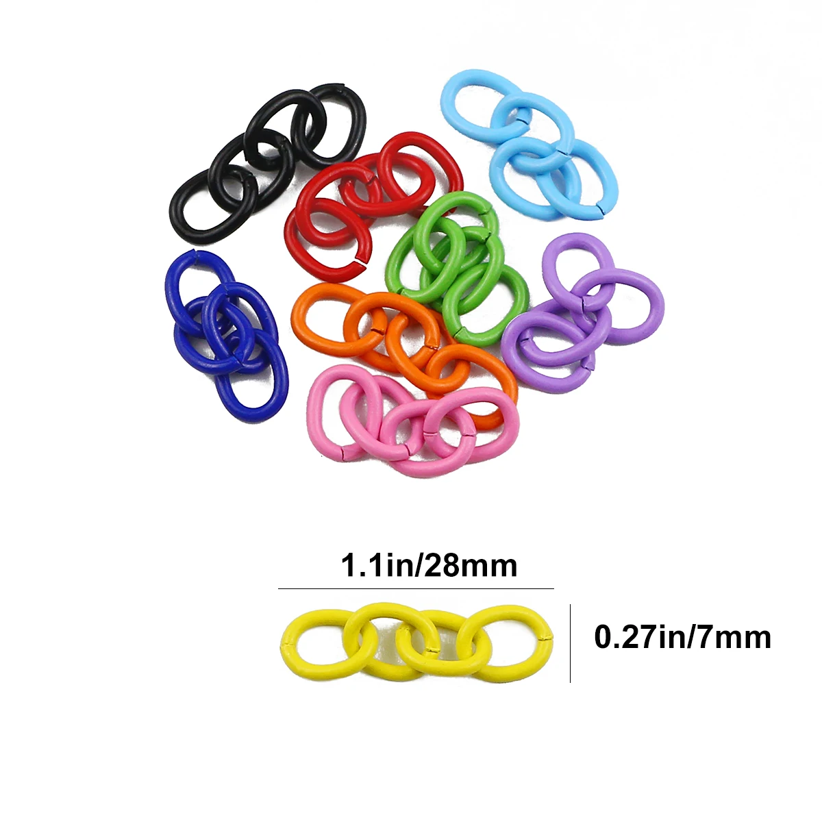 20/40/60 Pcs 7*28mm Colourful Painted Four Section End Chain For DIY Bracelet Necklace Bag Jewelry Making Accessories