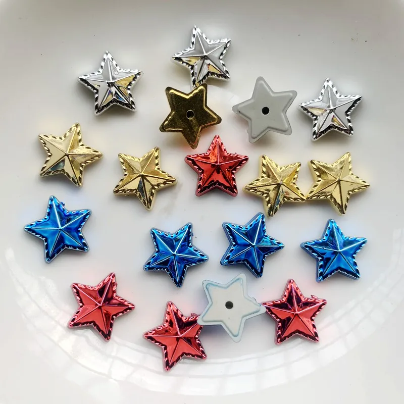 Red&Golden Copper Star Shape Punk Studs Hotfix Iron on Nailheads Beads For Clothing/shoes/ bags DIY Accessories 12mm 60pcs -Z83