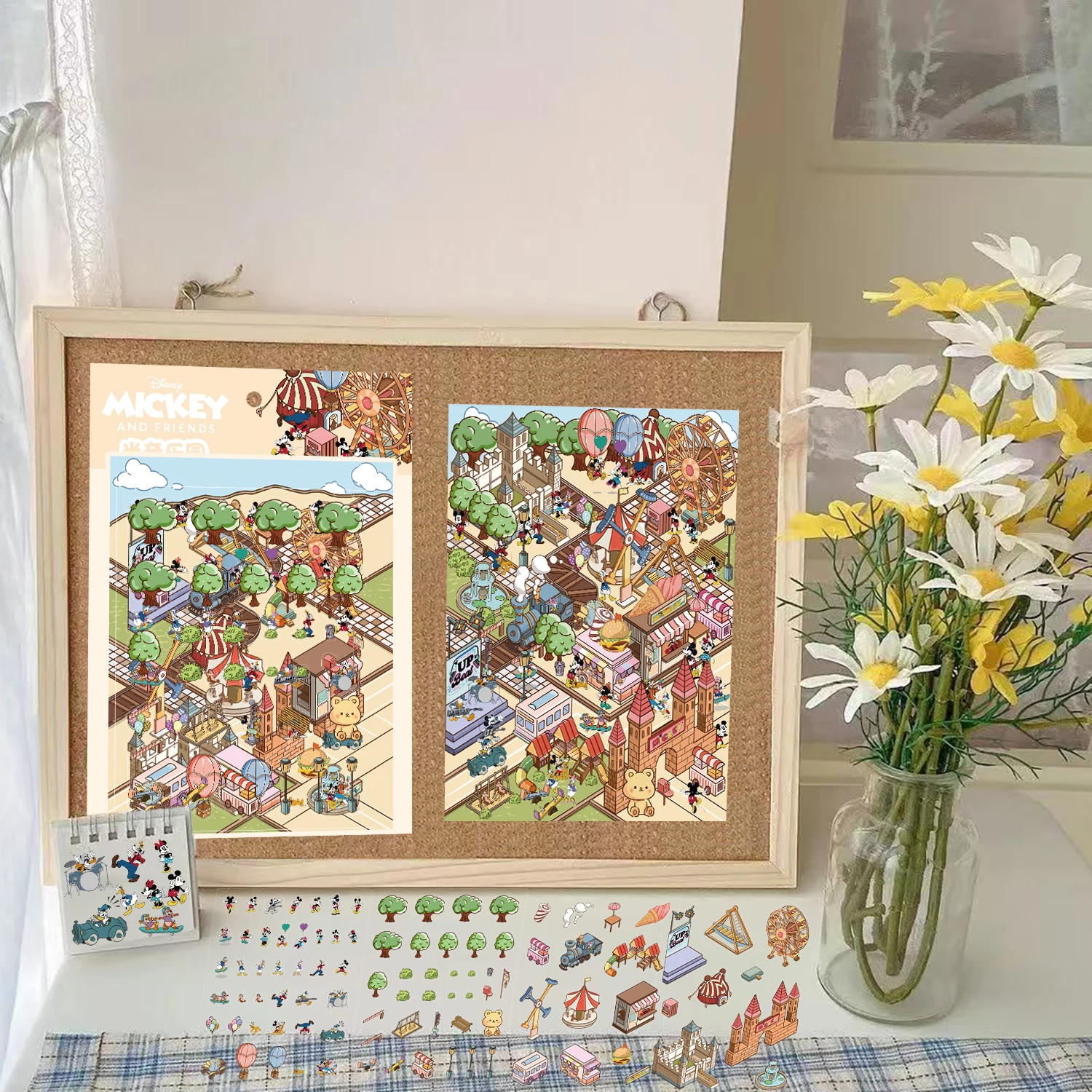 Mickey Park Disney Landschaft Aufkleber Landschaftsbau Aufkleber DIY Hütte Szene Stapeln und Einfügen Hand Konto Geschenk für Kinder Kind