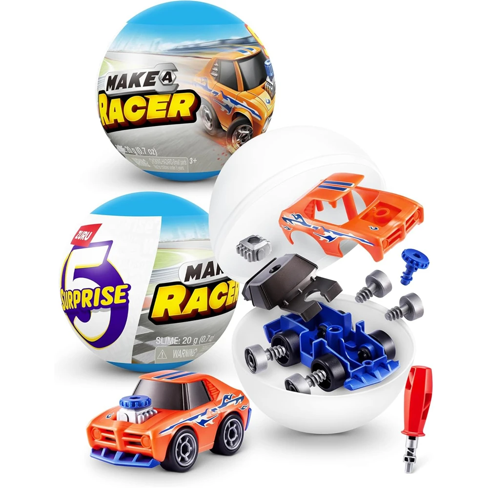 ZURU 5 Surprise Make-A-Racer سباق السيارات تحت عنوان الجدة Unboxing لعبة تحصيل صندوق أعمى صغير لعبة هدية للأولاد #1