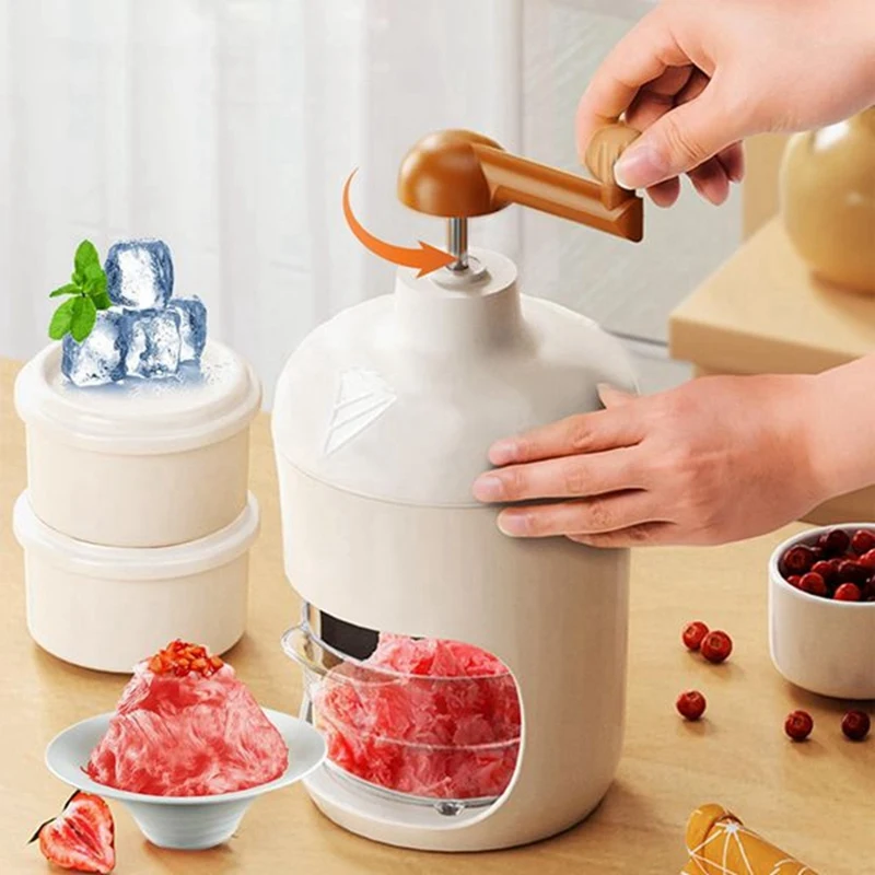 

Shaved Ice Machine Ice Crusher Hand Operated Shaved Ice Maker Household Portable Small Machine Kitchen Tool Durable Easy Install