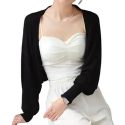 Wedding Bolero Women Long Sleeve Bridal Wedding Jacket Occasion Cape Accessories White Black Bride Party Dress Cover Up Robes