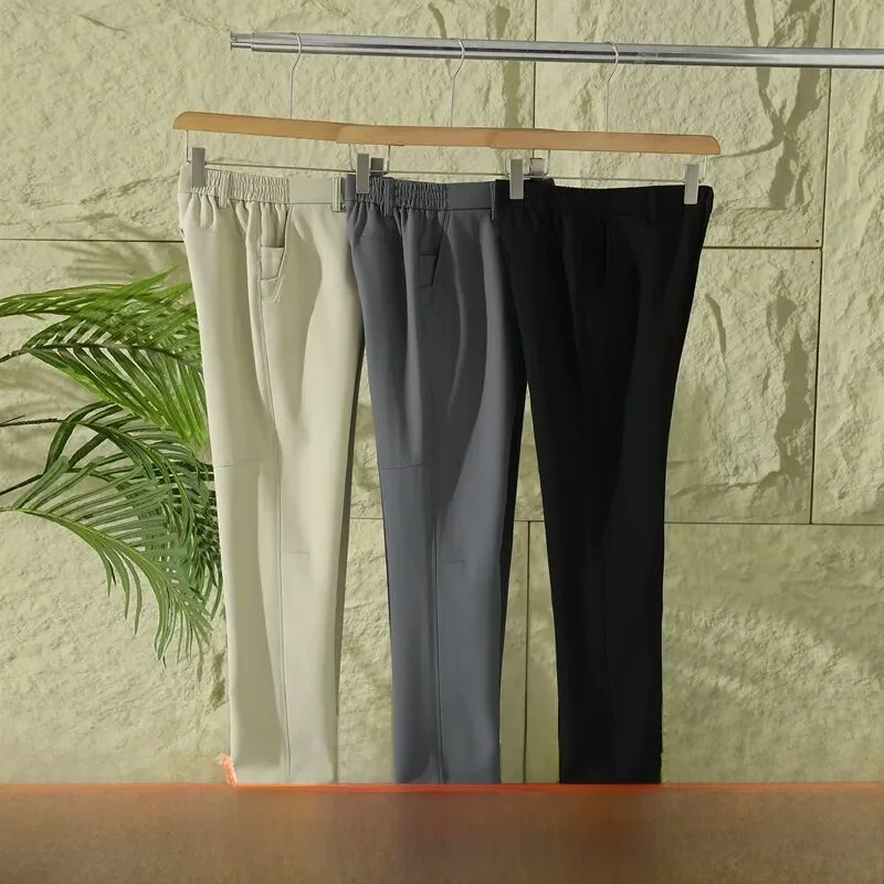 

Men's Outdoor Casual Pants Thin Fce Inner Windproof Warm Cycling Hiking Leisure Trousers Straight Leg Fit for Autumn Winter