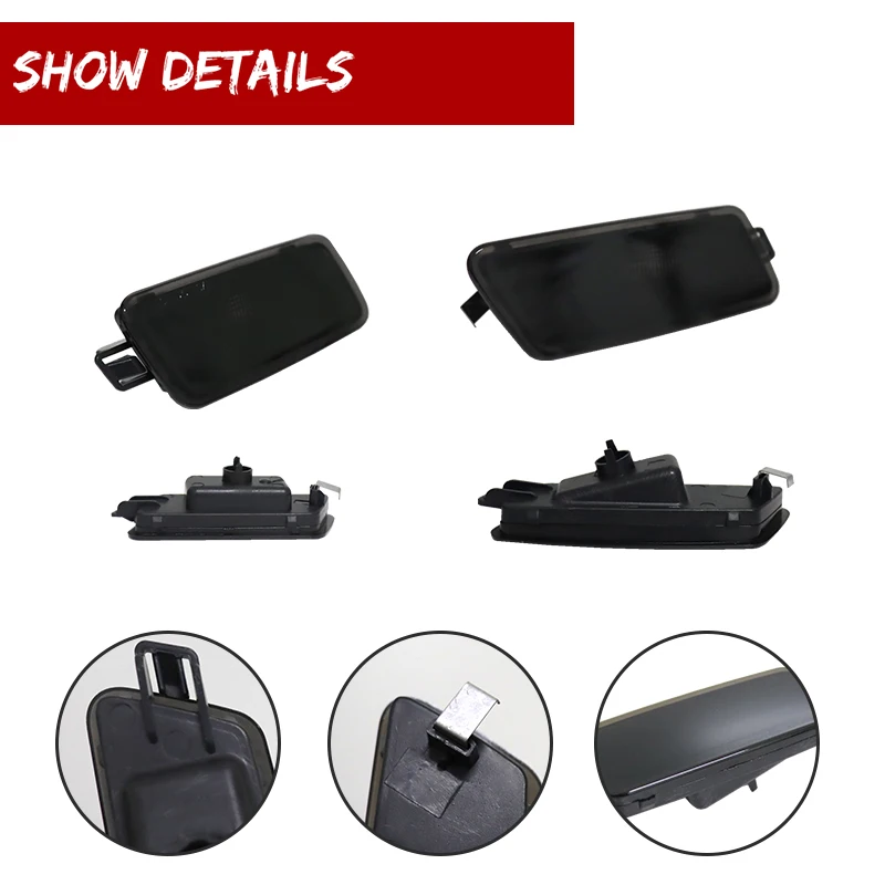 Smoked Lens Front & Rear Side Marker Light Cover Housings For 2012-2018 Audi A7/S7/RS7 (Type 4G8) Side Fender Lights, No Bulb