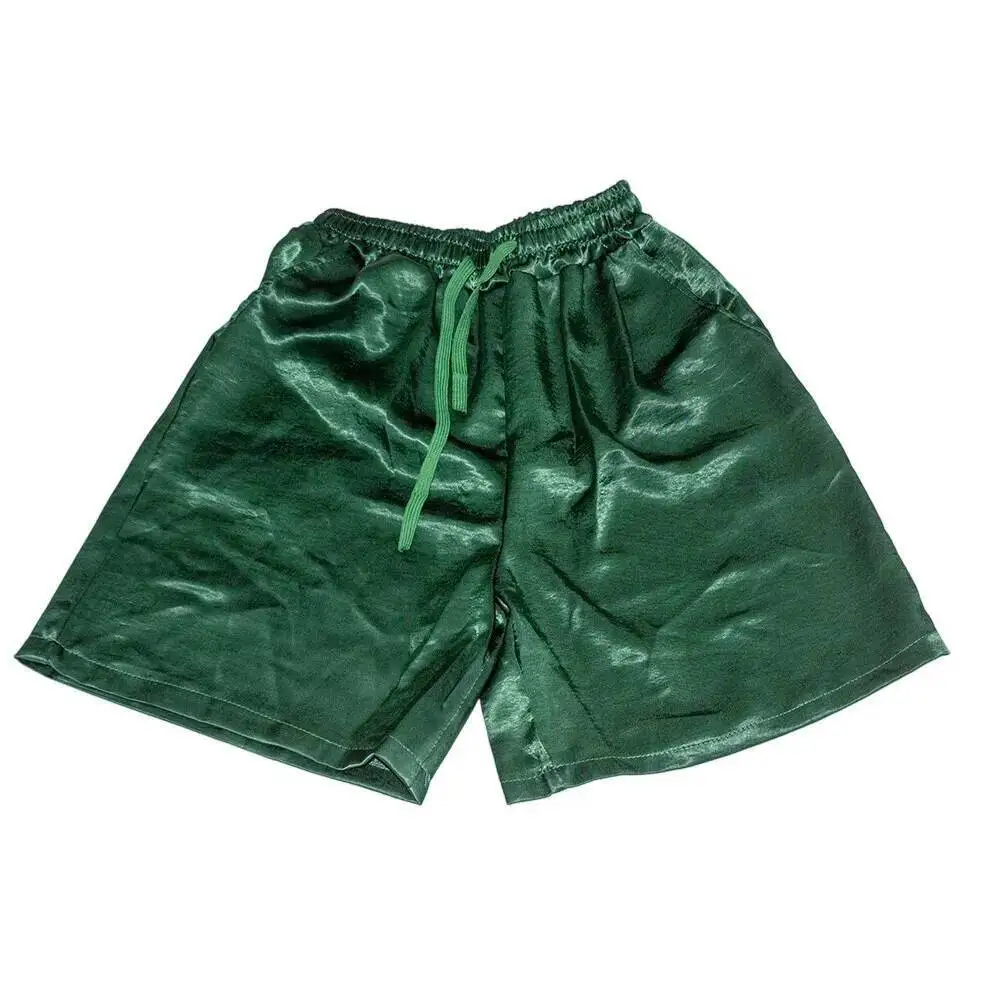 

Plus size casual satin sleeping silk bottoms Glossy summer party club shorts