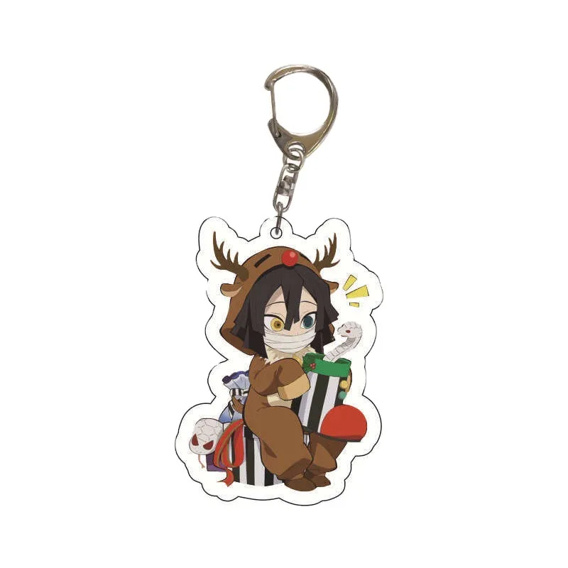 Christmas Style Animation Derivatives Tanjirou Nezuko Zenitsu Inosuke Giyuu Shinobu Kyoujurou Keychain Kawaii Exquisite Gift