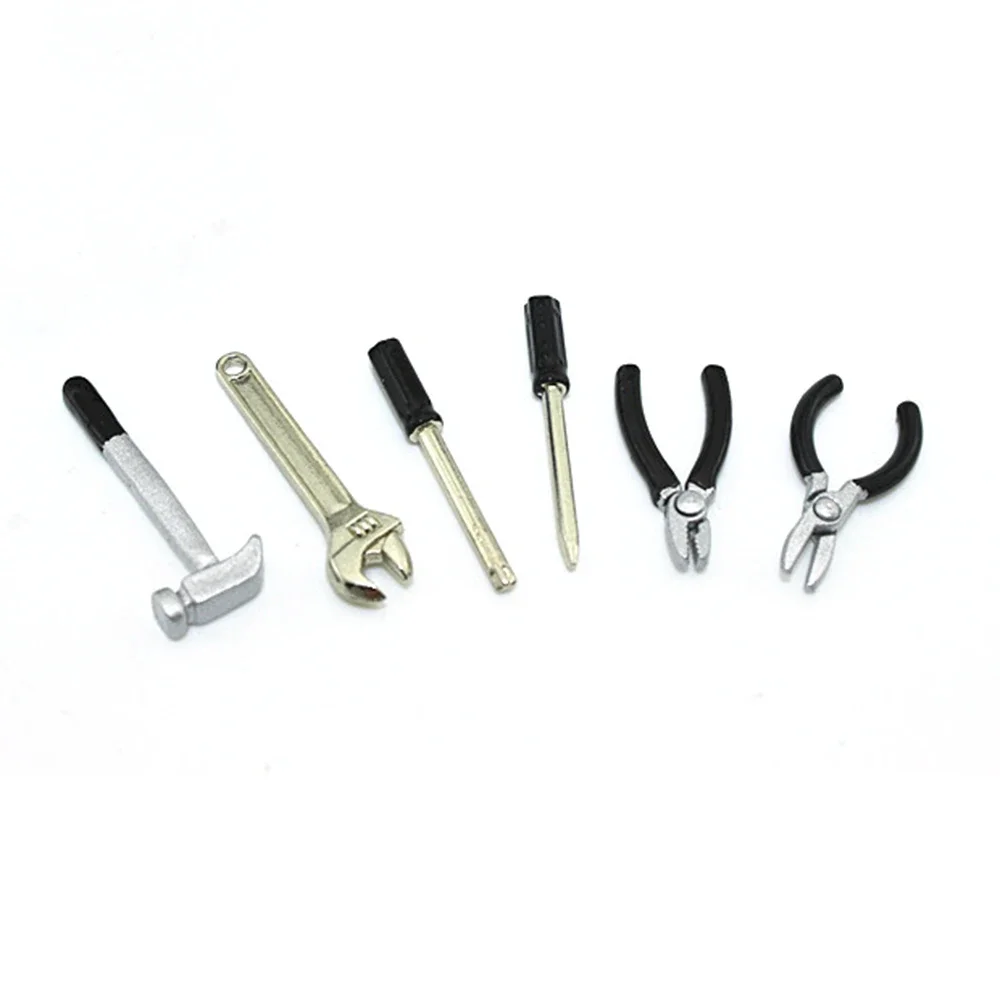 1/12 casa de bonecas em miniatura ferramentas reparo metal chave mini caixa ferramentas brinquedo para ob11 bjd blythe casa boneca acessórios decoração