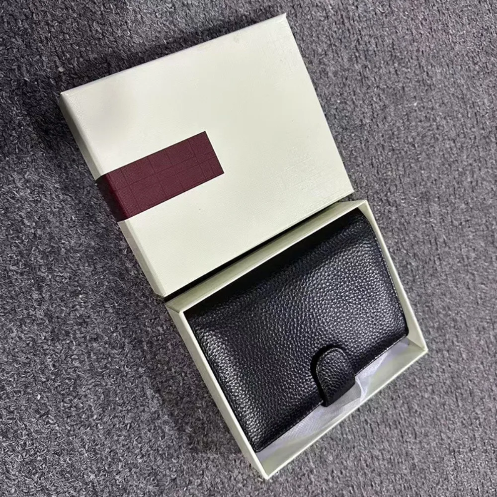 

Мужской кожаный тройной кошелек, черный кошелек для паспорта, первый повседневный короткий кошелек из воловьей кожи премиум-класса с сумкой для мелочи на застежке, черный