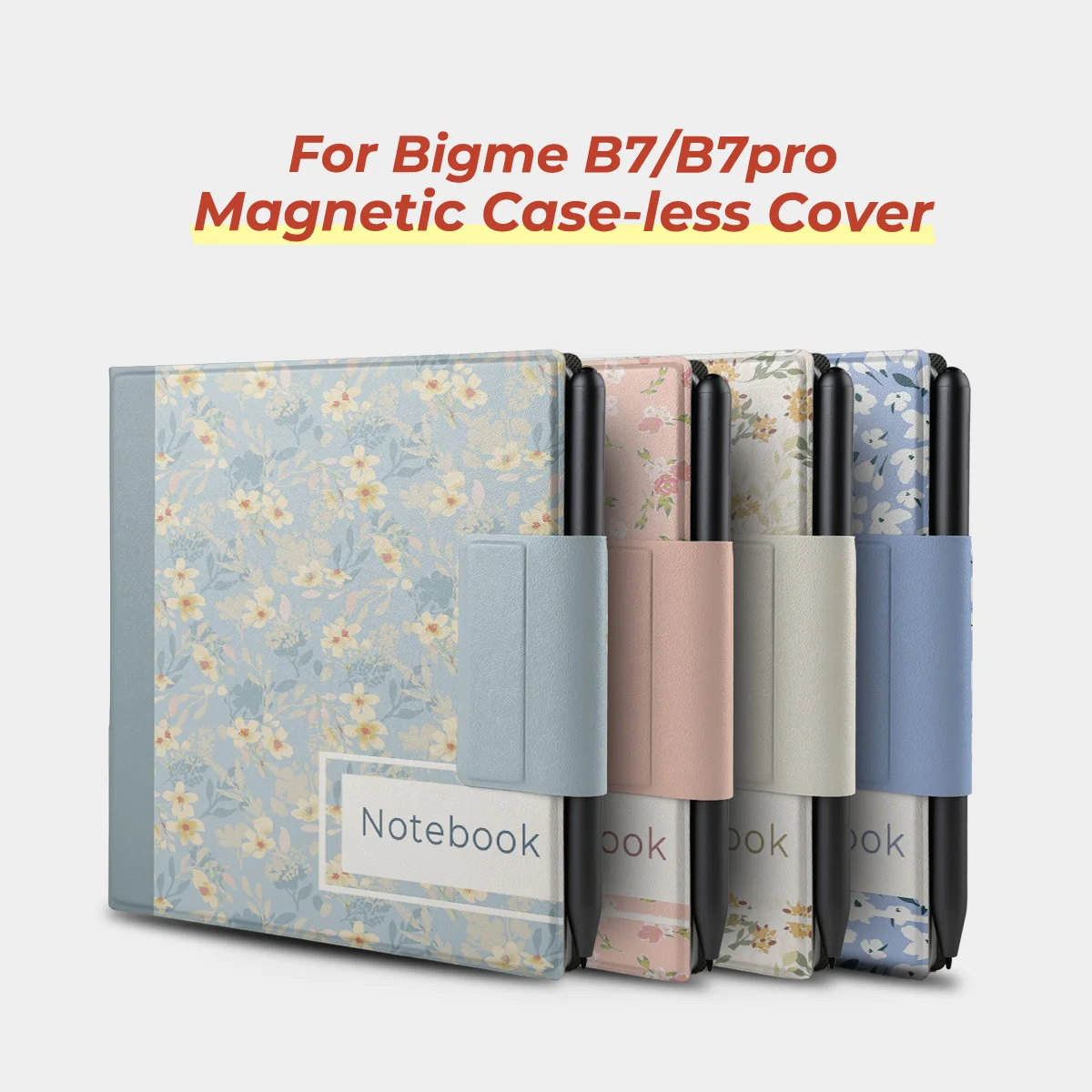 

Магнитный чехол Twosheep для Bigme B7 Bigme B7pro 7 дюймов, безрамочный, ультратонкий, с функцией автоматического включения/выключения, в свежем цветочном стиле
