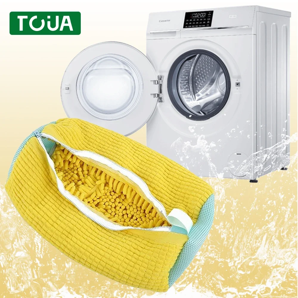 

Shoe Washing Bag | Padded Net Laundry Protector | Fluffy Polyester Sneaker Cleaner | Washing Machine Friendly Drying Organizer