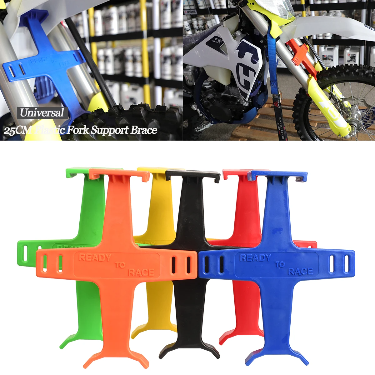 

Motorcycle 25CM Plastic Fork Support Brace For KTM Honda Yamaha KAWASAKI SUZUKI SX EXC F XC W YZ YZF CRF 125 150 250 350 450