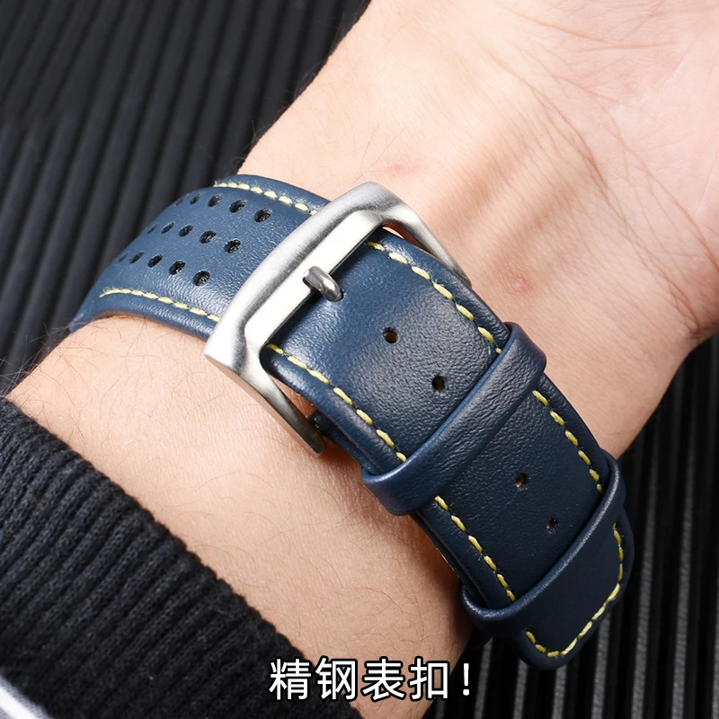 Genuine Leather Watch Strap for Citizen Watch Strap Blue Angel JY8078-52L Y8078-01L Second Generation Blue Angel Cowhide 22 23mm