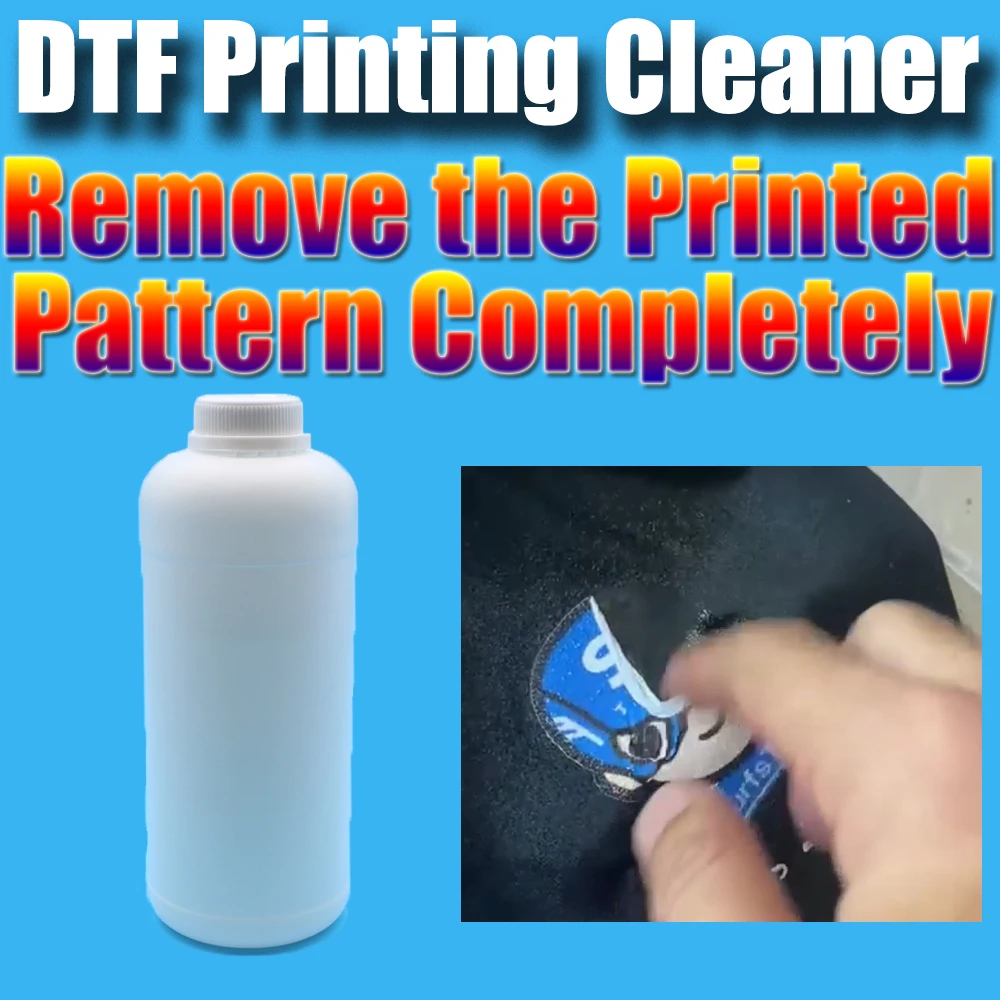 1 Liter DTF Cleanser Remover For Direct To Film Printing Cleaning Liquid Pattern Clean Remove Transfer Print Cleaner Detergent