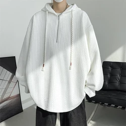 New Spring Autumn Men's Hooded Hoodies Solid Loose Casual Sweatshirts Man Streetwear Pullover Male Hoodie Outwear Plus Size 5XL