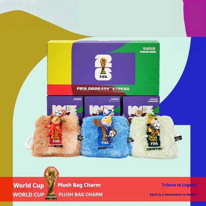 Officially Licensed 2026 World Soccer Mascot 3 In 1 Plush Keychain Maple Moose Zayu Clutch Eagle Soft Stuffed Keyring Gift