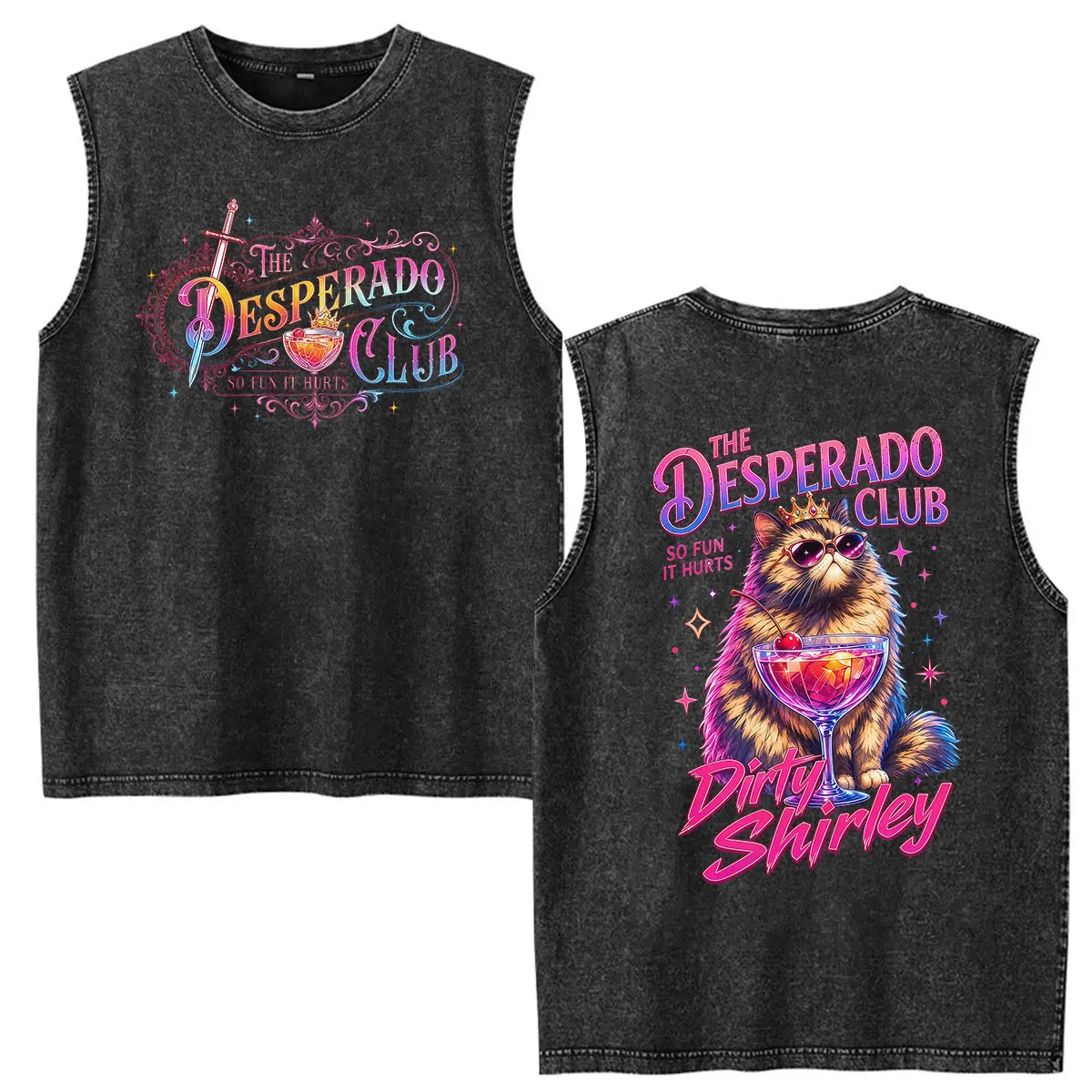 Vintage Washed Vest Dungeon Crawler Carl T-Shirts für Männer und Frauen, Princess Donut Oversized Tank Top T-Shirt, Harajuku Kleidung T-Shirt – Detail 7