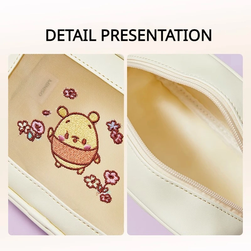 MINISO Gauze Makeup Box Bag Disney Ufufy Has A Flowery Series Winnie the Pooh Dumbo Large-capacity Children\'s Toys for Portable