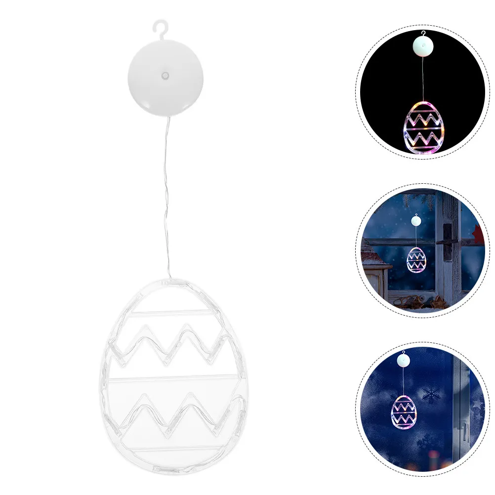 

2Pcs Easter Egg Window Lights Suction Cup Mounted LED String Lights Festive Warm White Glow for Home Door Wall Spring Decor