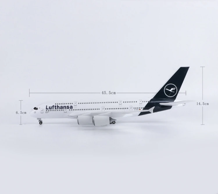 Per la Lufthansa A380 modello di aereo Appassionato di aerei giocattolo 47CM Modello in resina di aeroplani con supporto Display da collezione Regalo