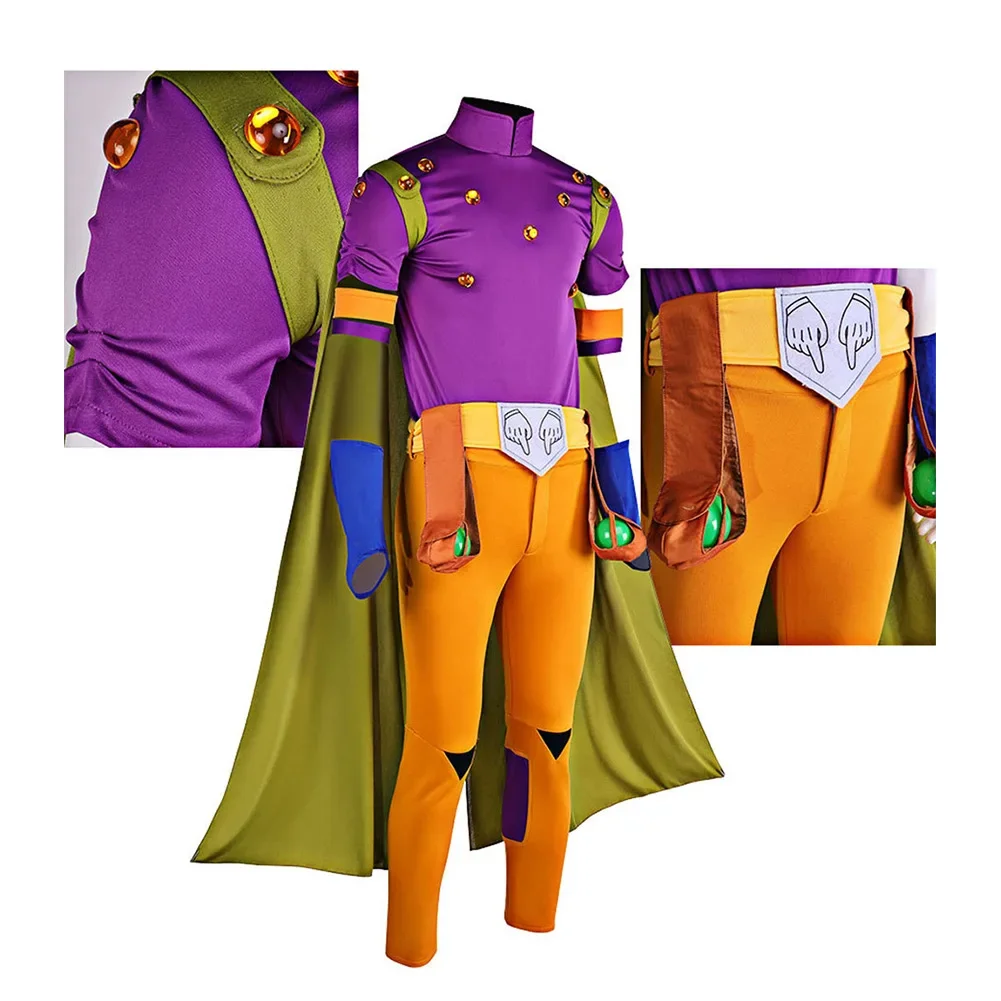Anime Gyro Zeppeli Cosplay-Kostüm für Männer, Komplette Uniform mit Umhang, Inspiriert von JoJo's Bizarre Adventure, für Halloween und Karneval – Detail 7