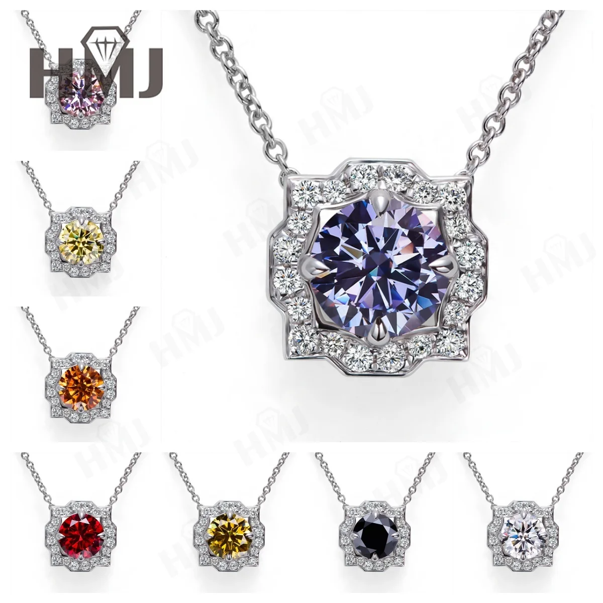 

Moissanite 925 Sterling Silver Pendant Necklace 1CT 2CT with GRA Certificate Wedding Jewelry 2025 New Unisex Lab Grown Stone