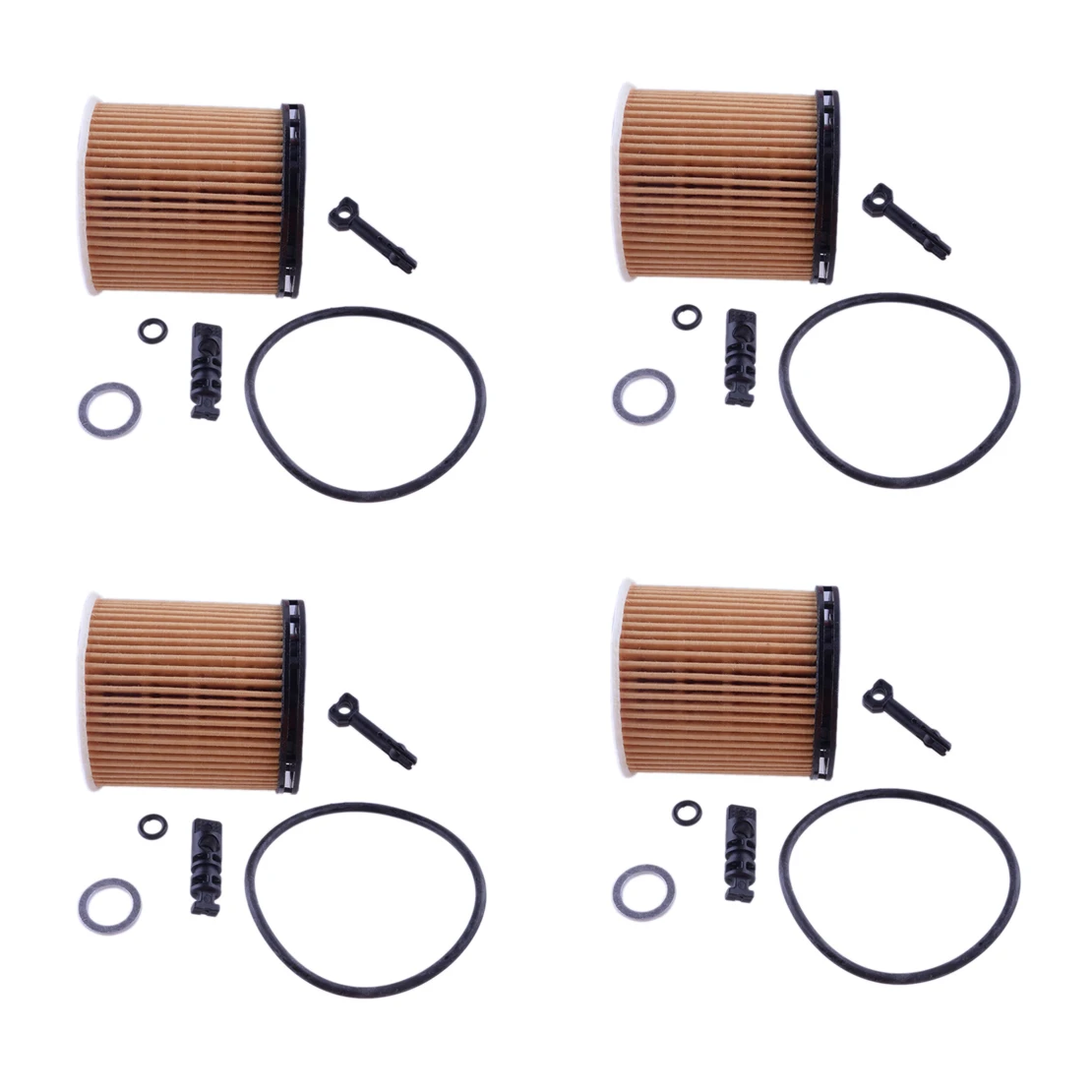 4 Sets Engine Oil Filter Pack w/Seals 26350-2M000 Fit for Hyundai Sonata Venue Kia Rio 1.6L 2020