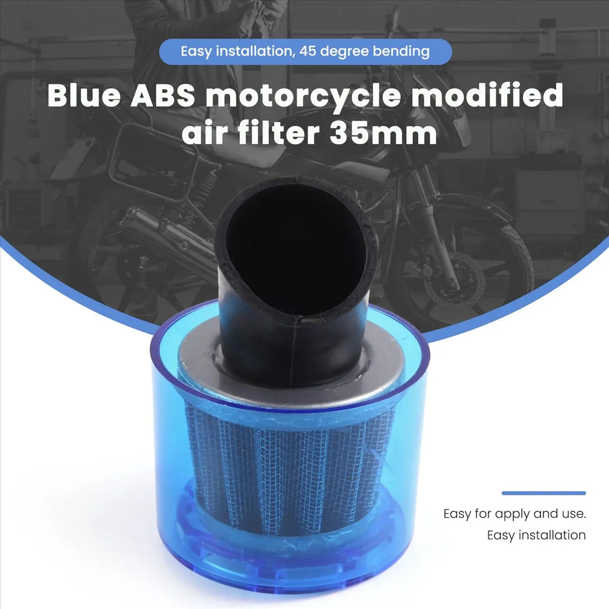 #72E (blue)35Mm Air Filter Cleaner 45 Degree Bend Splash Proof Plastic Cover,Automotive Parts & Accessories