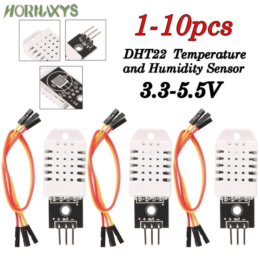 1-10 шт. DHT22 цифровой датчик температуры и влажности AM2302 модуль + печатная плата с кабелем для Arduino