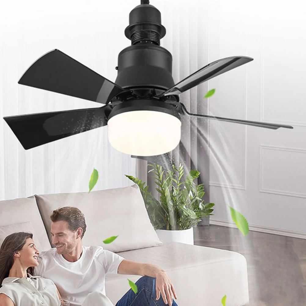 

Ceiling Fan Light E27 Screw Mouth Household Silent Small Fan Light Silent Fan Light For Dining Bedroom Dimmable Light W/5 Blades