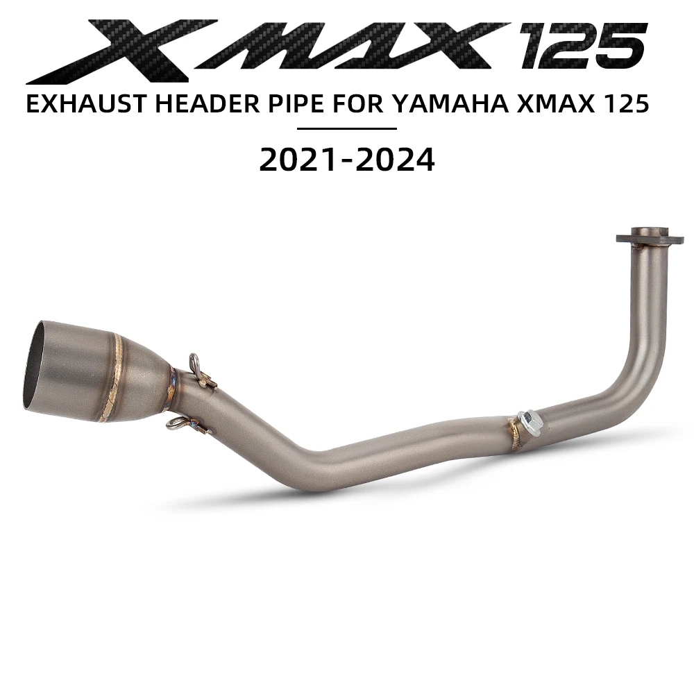 

Для YAMAHA XMAX125 2021-2024 мотоциклетная выхлопная система, модифицированная передняя соединительная труба из нержавеющей стали без шнуровки для обновления производительности