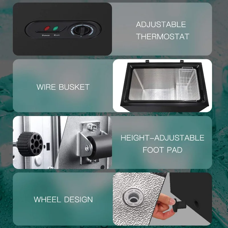 أنتاركتيكا ستار 7.0 قدم مكعب فريزر الصدر 6.8 ℉ إلى -4 ℉ مع سلة قابلة للإزالة، فريزر مدمج بباب مفتوح وقائم بذاته