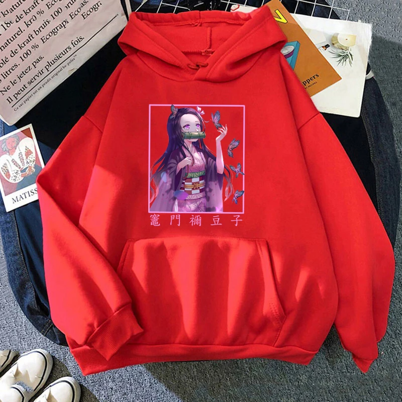 Anime Kamado Nezuko Print Hoodies Männer/Frauen Mode Persönlichkeit Kapuze Pullover Teen lässig Langarm Sweatshirts