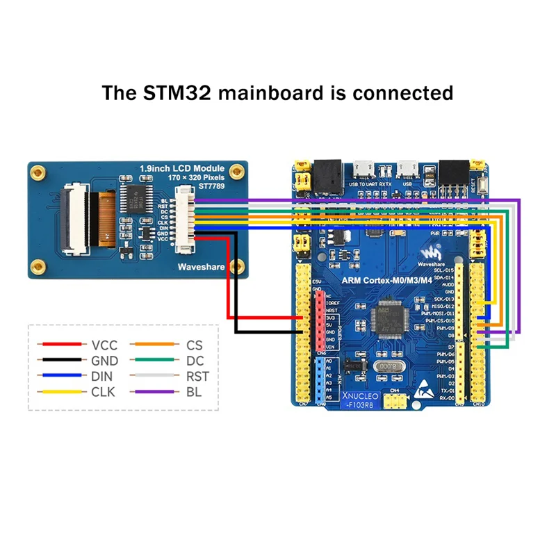 Waveshare 1.9 Inch IPS Color LCD Display Module 170X320 Pixels SPI Interface 262K Color Screen for Raspberry Pi/Arduino/STM32