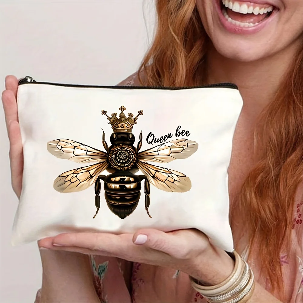 

Вместительный легкий органайзер для косметики, сумка-клатч Queen Bee, стильная дорожная косметичка на молнии для женщин