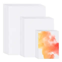 100Pcs Blank Pure Cotton Watercolor Paper 140lb/300 GSM Water Coloring Paint Paper for Art Painting Watercolor Drawing Artist