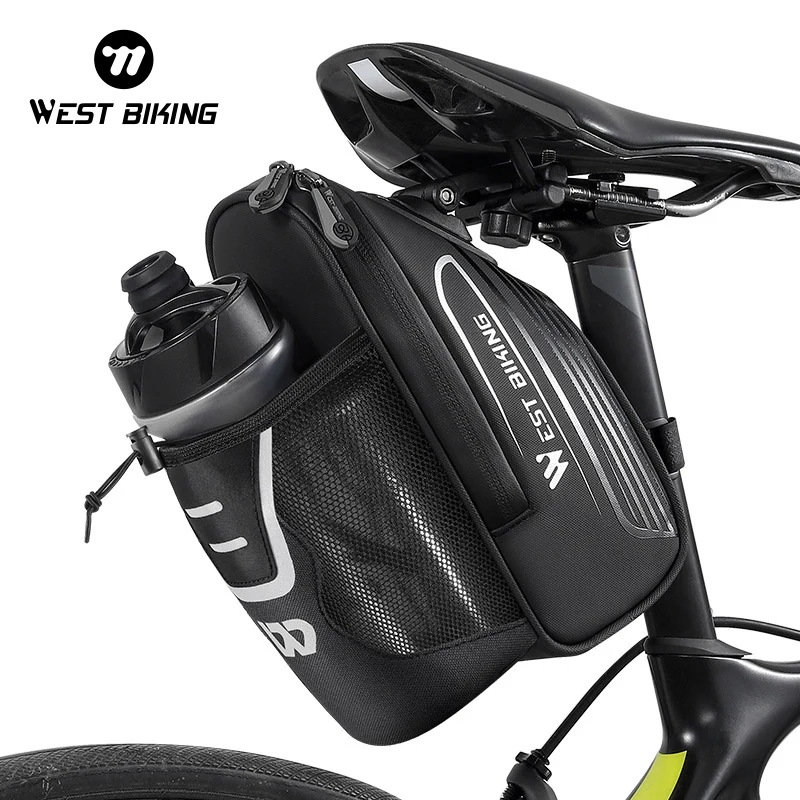 WEST BIKING Bike Saddle Bag With Water Bottle Pocket MTB Road