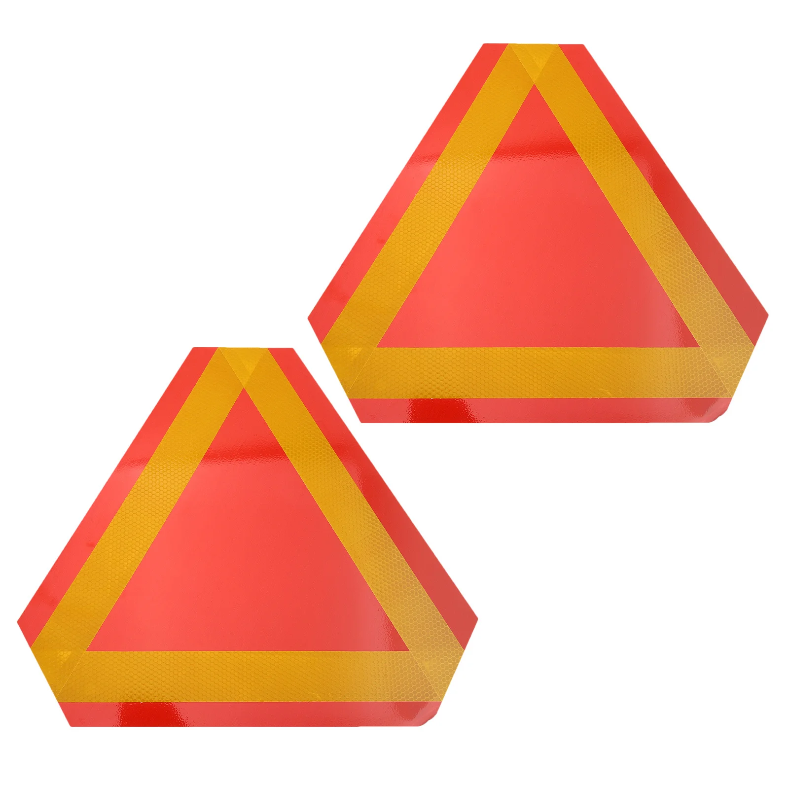 2pcs Triangle Reflectors Safety Sign Slow Moving Vehicle Aluminum Warning For Golf Carts Farm Tractors Utility Vehicles Road