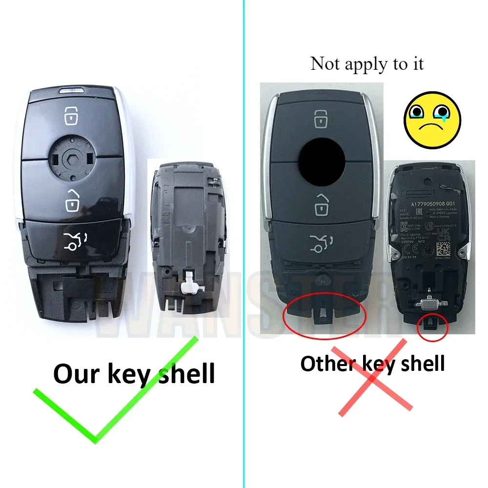 Replacement Car Key Fob Case Housing Shell for Mercedes Benz A C E S G Class GLC CLE CLA GLB GLS W177 W205 W213 W222 X167 AMG