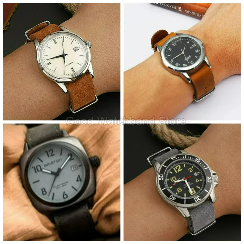 PU Leather Watch Strap Mild Skin-Friendly Waterproof 18 20 22mm for DW Casio IWC Breitling Citizen CK Universal Straight Lug view 3