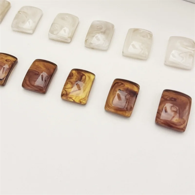 Wholesale 100pcs/lot color print geometry Curved rectangle shape resin beads diy jewelry garment hair accessory