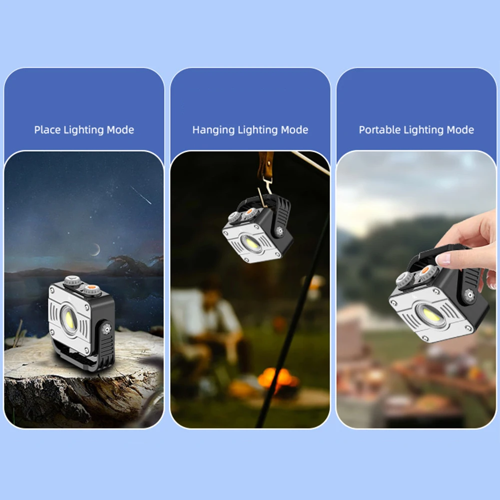 360° Rotation COB LED Lamp For Night Activities Waterproof IP44 1500LM Lumens 500LM Brightness Adjustable Stand