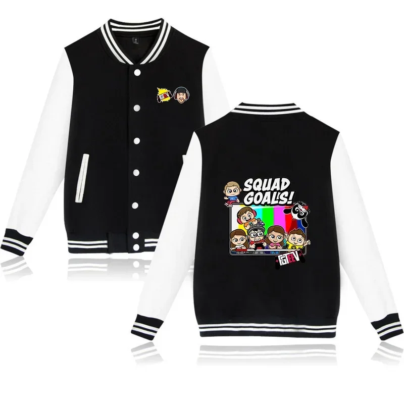 

Hot fgteev varsity baseball bomber jacket men women hip hop Harajuku jackets Boys Girls single breasted loose coats